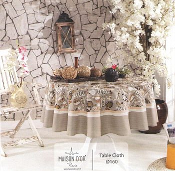 Скатерть Maison Dor COFFEE круглая серый